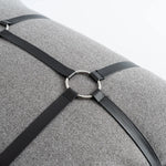 taies d'oreiller houndstooth gris noir contemporain brodé respectueux environnement 45x45cm decoration chambre coucher