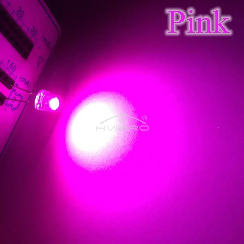 diodes led transparentes couleurs bleu vert rouge blanc chaud jaune violet rose pack 10