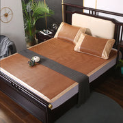 Matelas rafraichissant en rotin de bambou avec taie d'oreiller pour un sommeil frais en été