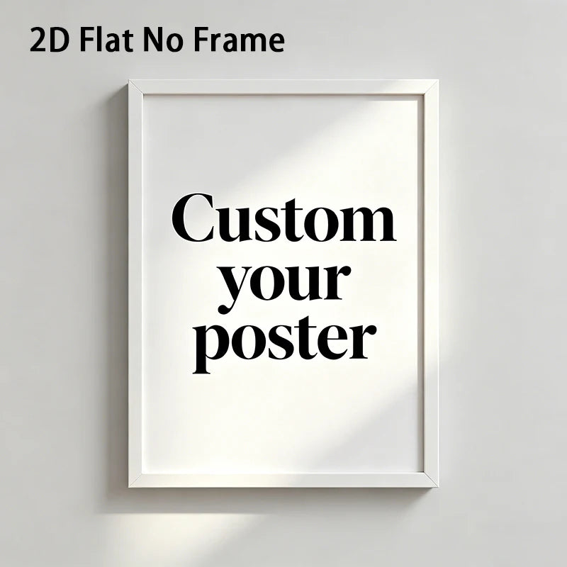 affiche photo personnalisée toile cadre bois décoration murale minimaliste blanche