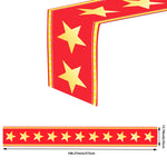 chemin table étoiles rouge jaune nappe festive anniversaire mariage décoration table serviettes motifs étoiles