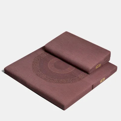 coussin sol moderne motif floral circulaire couleur beige marron jaune amovible lavable