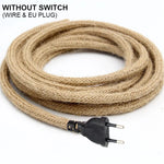 câble électrique tissé vintage 2m 3m e27 on off eu plug noir rustique