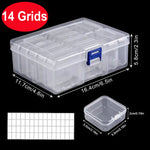 boîtes rangement transparentes 14 compartiments étiquettes autocollantes boutons vis constructions