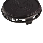support pot noir gravé motifs classiques pots fleurs résistance corrosion