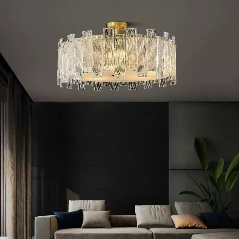 lustre suspension cristal moderne doré strass transparent cuisine salle manger salon