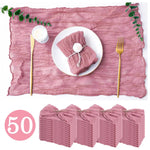 serviettes coton plissées rouge chic table maison restaurant 20x20inch