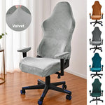 Housse de chaise de bureau en velours extensible 4 pièces couleur blanc