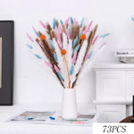 bouquet dried flowers rouge blanc bleu vert feuilles fleurs plumes ruban bleu naturel rustique