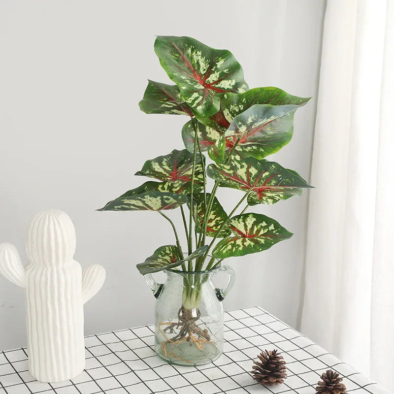 plantes artificielles vertes feuilles soie decoration extérieur moderne minimaliste
