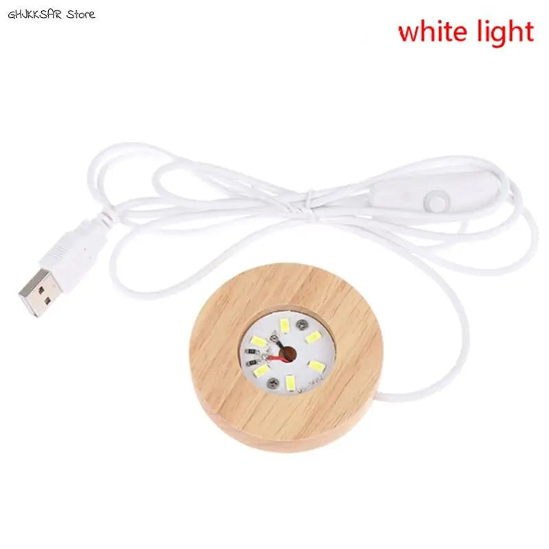 lampe led moderne bois naturel blanc texture bois câble usb commande led minimaliste