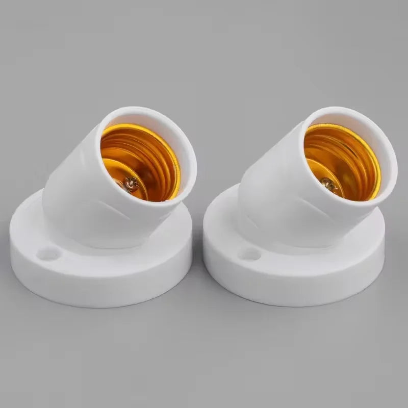 socle ampoule e27 moderne blanc doré fixations muraires rotation 45 degrés