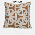 coussins brodés jacquard géométrique moderne marron clair beige nordique polyester face simplecoration voiture