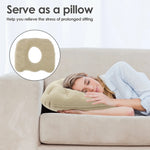 coussin gonflable forme beignet anti décubitus massage eau pvc beige clair doublure confortable ergonomique