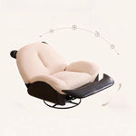 fauteuil relax moderne bois éponge tissu uni beige noir réglable multifonction