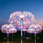 lumières solaires feux d'artifice multicolores modernes extérieures autoinstallation festive led jardin patios cour