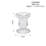 bougeoir classique transparent gravé décoration maison support bougie alliage métal rond opacité