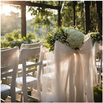 rideaux tulle transparent rose blanc mariage décoration romantique élégante champêtre