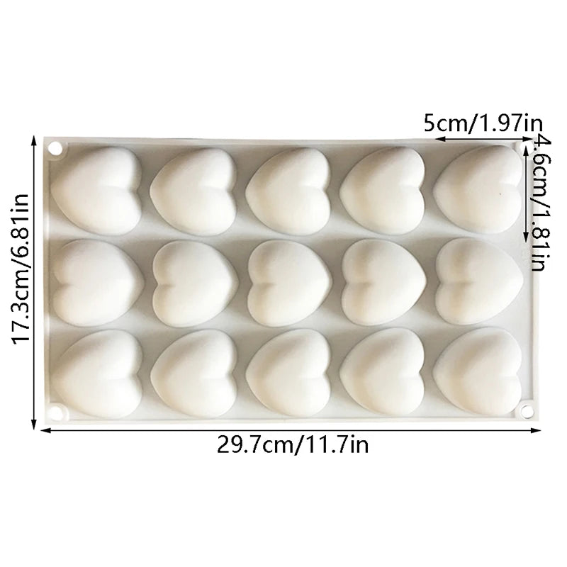 moule silicone forme coeur blanc cuisine pâtisserie desserts chocolat pudding gâteaux romantique
