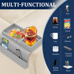 plateau accoudoir canapé silicone gris blanc rangement téléphone télécommande boissons collations modernes utilitaires