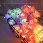 guirlande lumineuse flocons roses led batterie noël blanc rose verte festive moderne