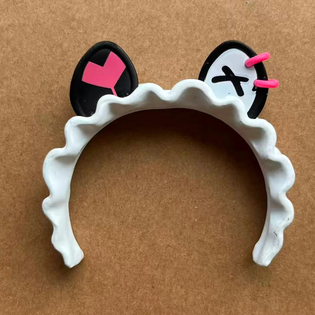 diadème oreilles chat blanc clips fixation poupée fille accessoires mode mignon