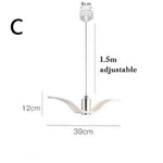 Suspension lumineuse moderne oiseau blanc opaque tringle ampoule intégrée chambre étude