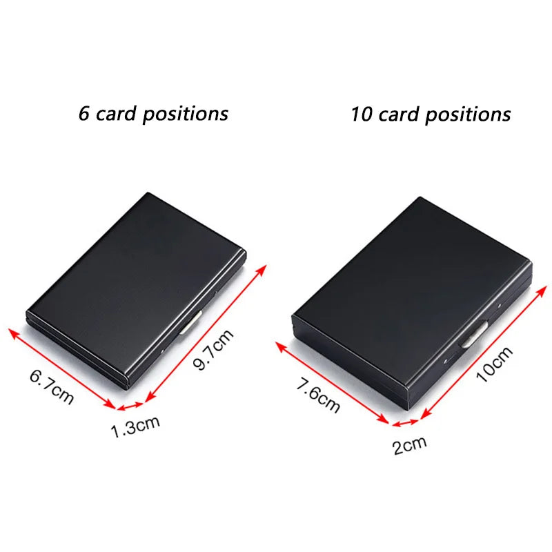 porte cartes acier inoxydable or argent 10 slots anti vol moderne clips