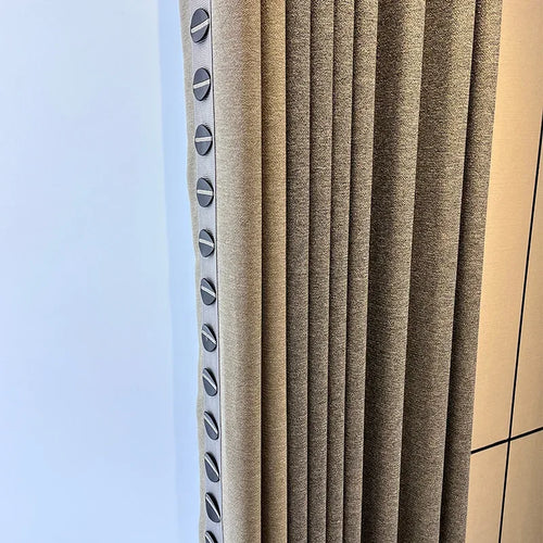 rideaux intérieurs modernes gris clair hautement opaques métallique polyester tringle incluse adaptable
