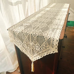 serviette table coton beige motifs géométriques traditionnelle réutilisable salon chambre festive