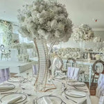 vase decoratif spirale transparent fleurs artificielle elegance evenement mariage deco table