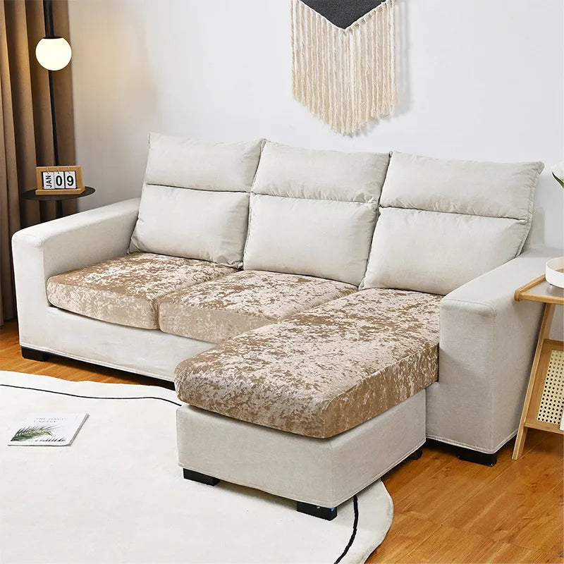 housses canapé d'angle velours gris moderne automne hiver brossé lavable sectionnel deux places