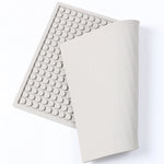 tapis silicone gris moderne points ronds adhésif cuisine résistant chaleur antidérapant collecteur résine