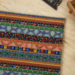 tissu ethnique rayures géométriques orange vert bleu marron noir boho chic rapide respirant abrasion