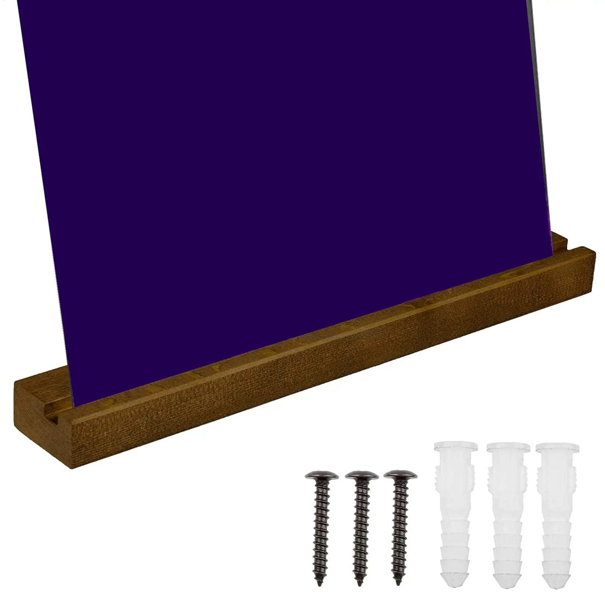 support mural bois disques vinyles moderne marron vis fixation tasseaux exposé