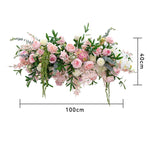 décoration murale artificielle bouquet fleurs roses pivoines feuilles vertes mariage anniversaireextérieur moderne 100cm 40cm