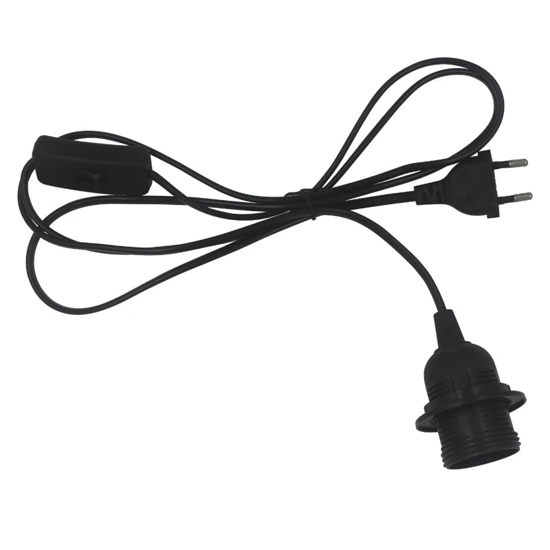 support lampe blanc moderne interrupteur E27 câble 180cm prise included