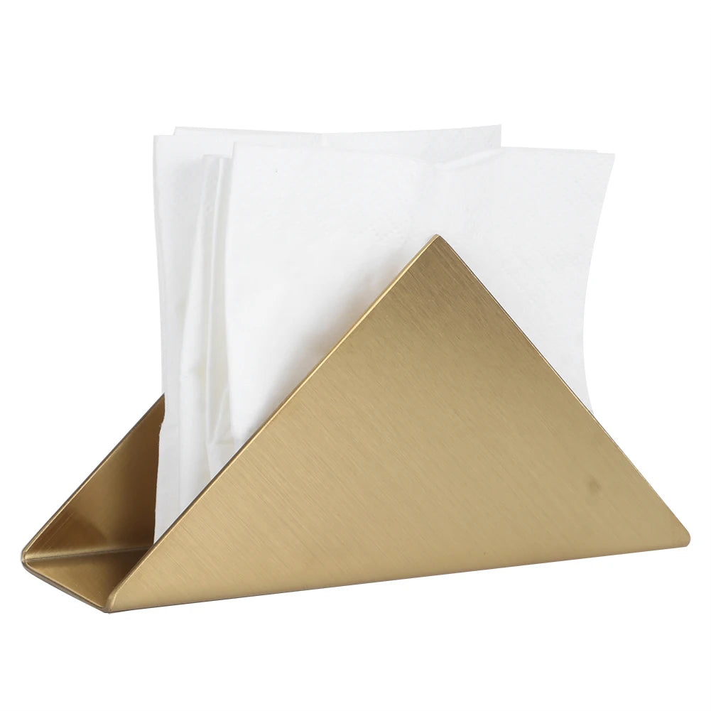 rangement serviettes papier porte doré acier inoxydable moderne brossé mat triangulaire chambre cuisine bain