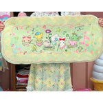 tapis vert pastel rose clair dessins animés carreaux géométriques imperméable antidérapant polyester usage multipleextérieur