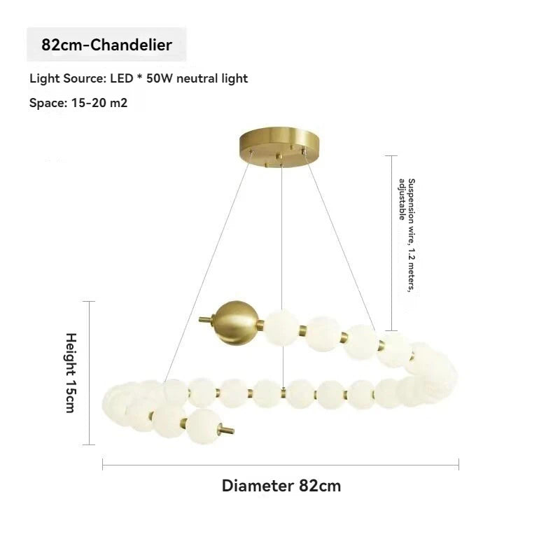 suspension lumineuse moderne boules translucides blanc doré pendentif chaînes lumière led flux lumineux haute