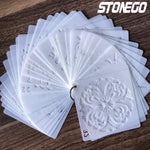 stencils mandala motifs floraux géométriques abstraits peinture mur carreaux bois tissu blanc bleu multicolore