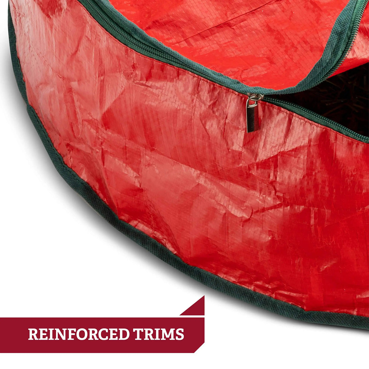 sac rangement réutilisable polyester durable respectueux environnement rangement décoration noël couronne guirlande rouge vert