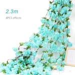 guirlande fleurs artificielles cerises mariage décoration romantique intérieur rose blanc