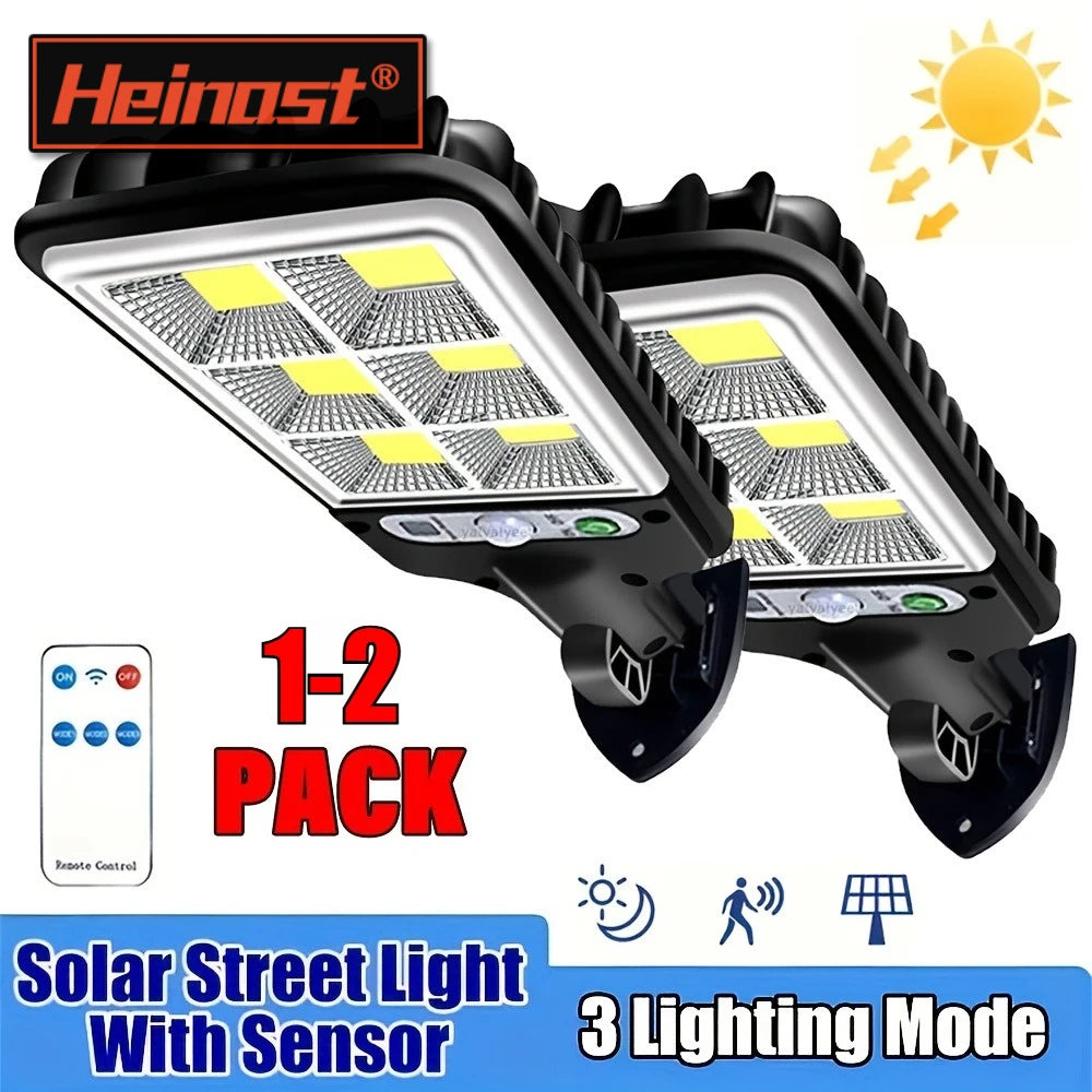 lumière solaire rue moderne noire ip65 led éclairage extérieur détecteur mouvement télécommande clips