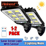 lumière solaire rue moderne noire ip65 led éclairage extérieur détecteur mouvement télécommande clips
