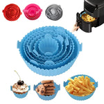 liners friteuse air silicone pliés moderne rouge bleu gris rose pratique