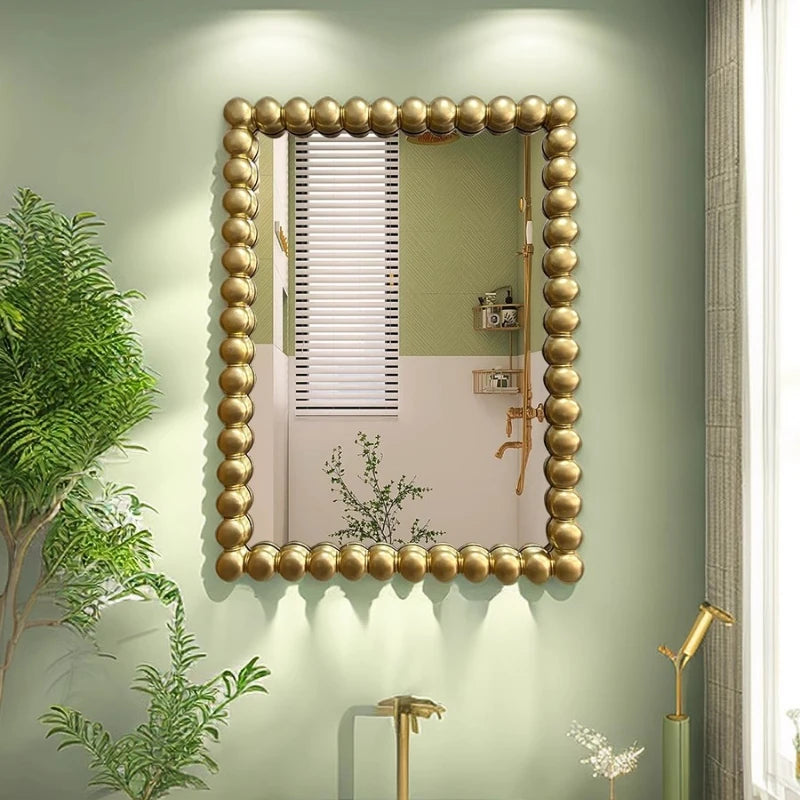 miroir pied vert or blanc luxueux classique opacité adhésif led rectangle