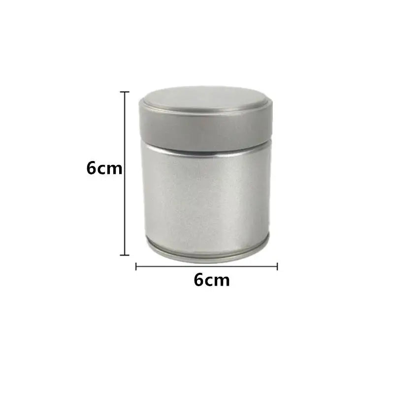 boîte thé matcha argent noir contemporaine cuillère bois opaquet aluminium fcm portable scellée