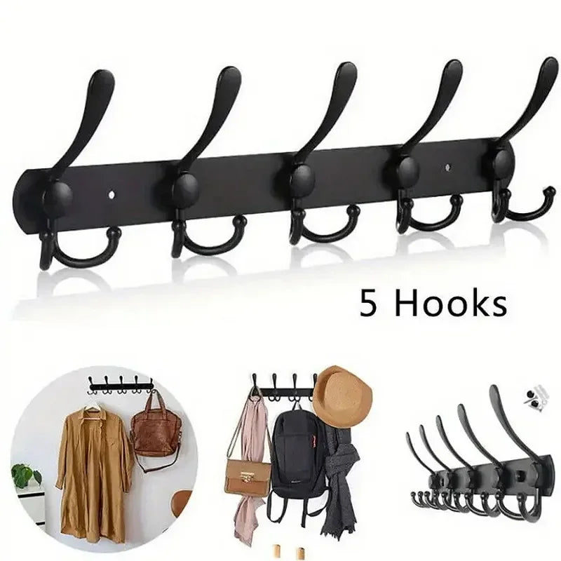 porte manteaux mural crochets acier inoxydable moderne noir vis dressing
