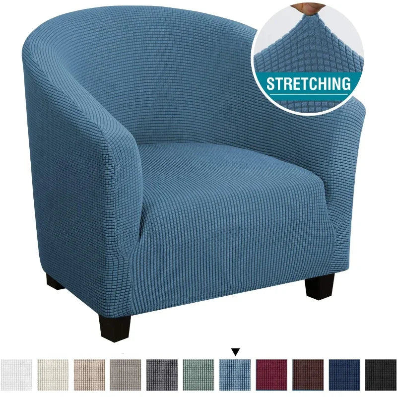 fauteuil moderne housse polyester jacquard gris élégants boutons protection salon automne hiver